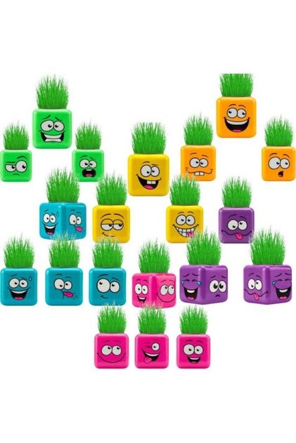Çim Adam Kare Emoji Şekilli Çim Adam Surat 4 Adet Okul Öncesi Sonrası Etkinlik