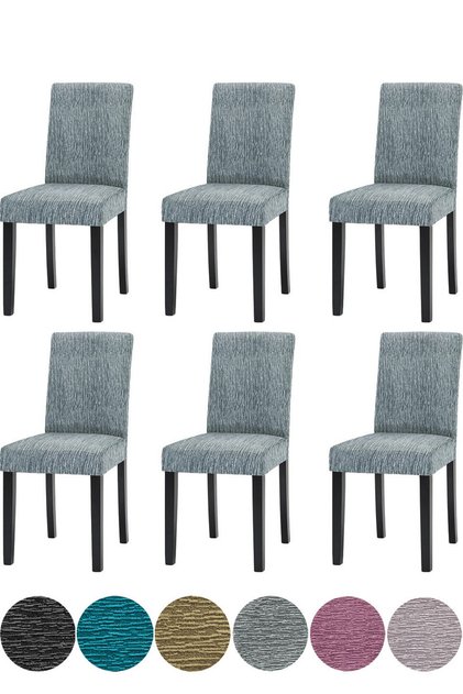 Jacquard Chair Cover Stick Pattern High Flexible Chair Cover (6 Pieces)
