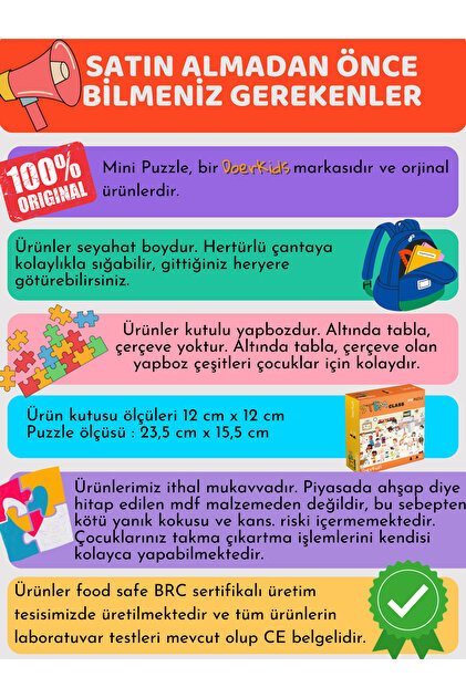 DoerKids Hayvanlar Yoga Sınıfı Eğlenceli Mini Puzzle | 3-7 Yaş