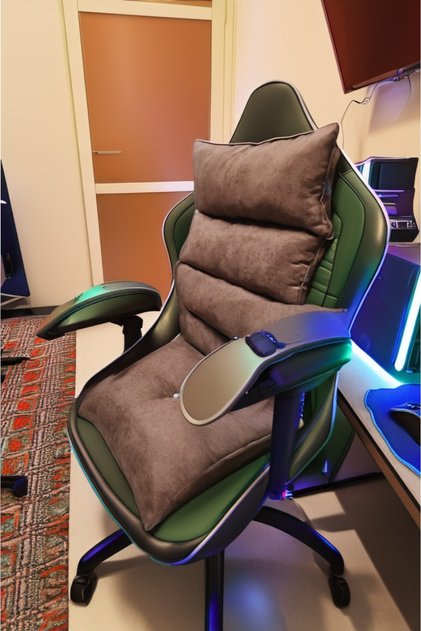 Brown Color Orthopedic Gamer Chair Cushion -Office Chair Cushion Back Support