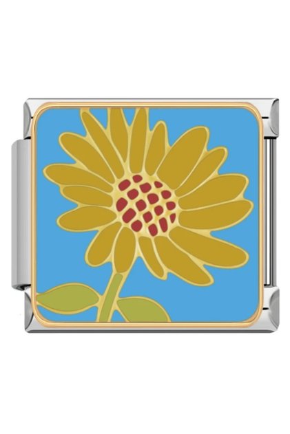 Italian Floral Themed Bracelet Charm - Sunflower/Gunebakan