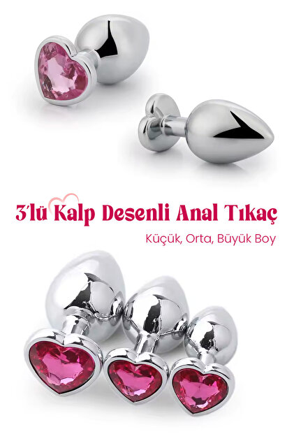 anal plug fiyat Do it Love - Kalpli Taş 3 lü Anal Tıkaç Set - Küçük Orta Büyük Boy Anal Plug  - 3 lü Set Anal Plug