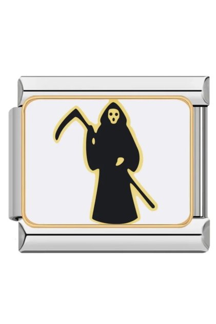 White Grim Reaper / Angel of Death Italian Bracelet Charm.