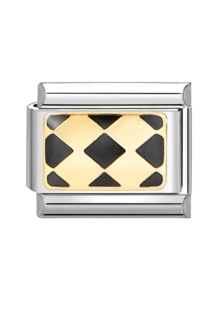 Gold - Black Themed Italian Bracelet Charm