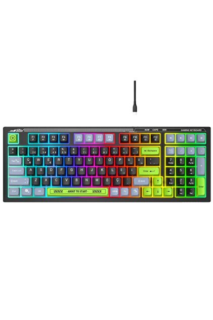Everest Kb-98 Sılent Siyah/gri/yeşil Sessiz Rainbow Q Membrane