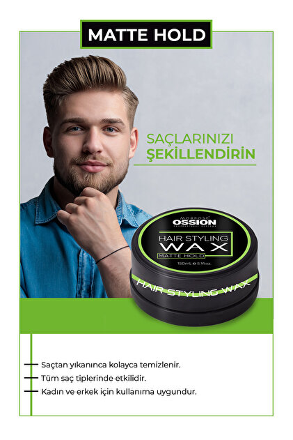 Ossion Ossıon Barber Saç Şekillendirici Wax Matte Hold 150 ml
