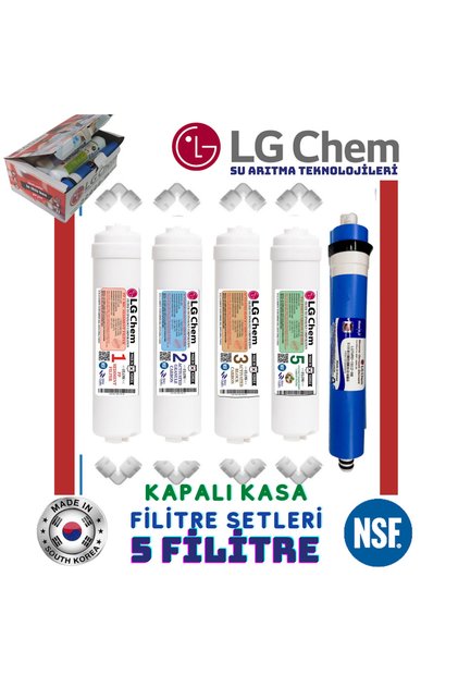 Kapalı Kasa Su Arıtma Cihazı 5 li Inlıne Filitre Seti Gümüş İyonlu Coconut Filitreli