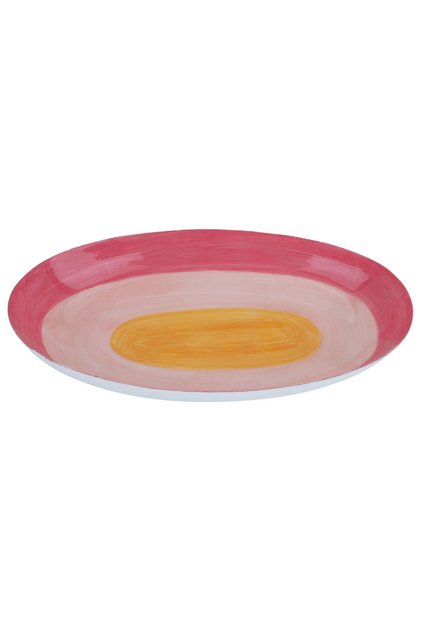 Al Saif Gallery Steel Sweet Serving Plate, Oval, 29.5 x 16.5 x 3.5 cm - Pink