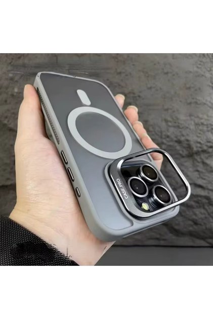 Iphone 14 Pro Max (6.7 inç) Uyumlu Stantlı Mat Görünüm Case Pro Renkli Magsafe Kılıf Koruyucu Lens Hediyeli