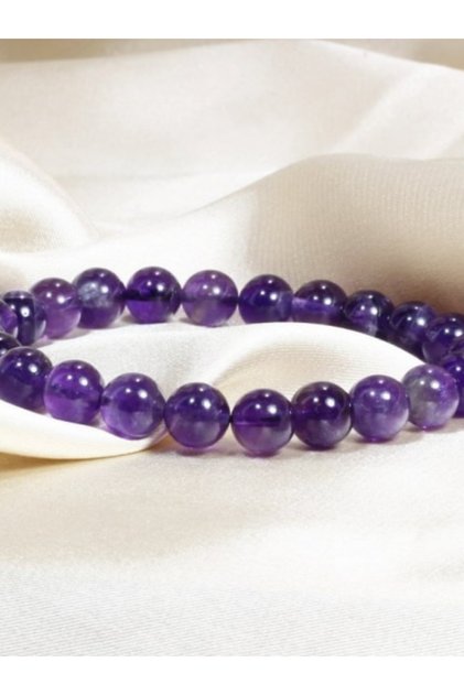Certified Amethyst Natural Stone Bracelet 8 mm