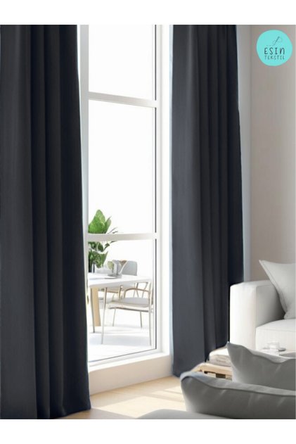 Anthracite Blackout Light Proof Extra-Forced Blackout Sunshade Curtain
