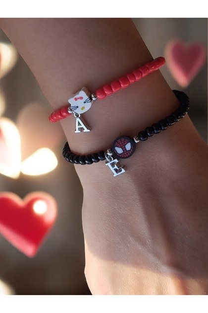 Valentine's Day Custom, Spiderman and Hello Kitty Charm Letter Bracelet