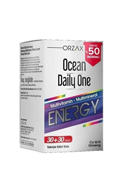 Orzax Ocean Daily One Energy 30+30 Tablet - İkincisi %50 - Fiyatı