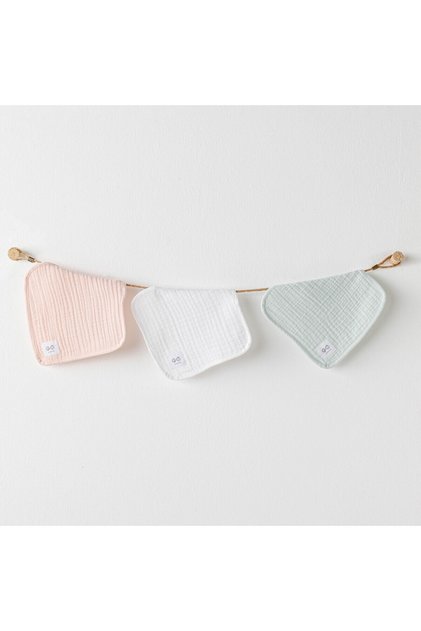 Baby Mouth Wipes 3 Pcs Washcloths 20X20 Love Family Muslin