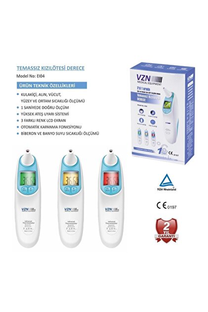 VZN Alın- Kulak ve Nesne,oda Için Temazsız Ateş Ölçer - Fiyatı