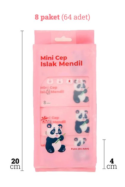 Sevimli Figürlü Mini Islak Cep Mendil (8’li Paket)