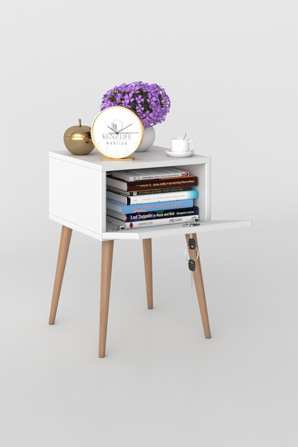 Kenzlife Komodin Kazuki Byz 60*39*39 Komidin Ahşap Ayaklı Kitaplık