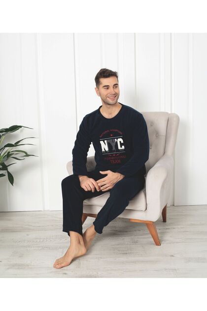 Σετ ανδρικής φόρμας πιτζάμα με λαιμόκοψη Fleece