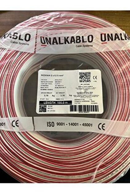 REMSAN 2x0,75 Mm2 Cca Kordon Sinyal Kablosu Tam Kesit 48 Tel (10