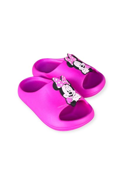 Female Child Pink Minimouse Figured Light Sole Slide Plah Pool Casual Slippers