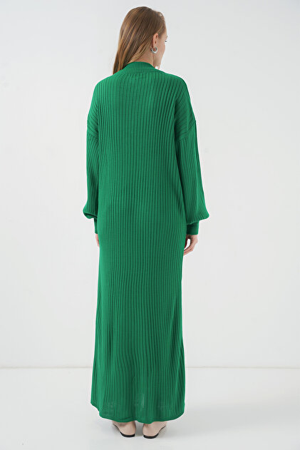 strapless open back dress Moss Striped Rib Knit Dress