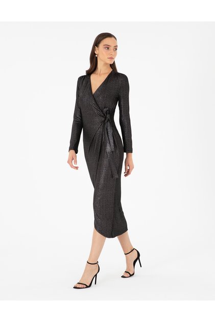 Black Slim Fit Knitted Dress 50296431 -Vr046