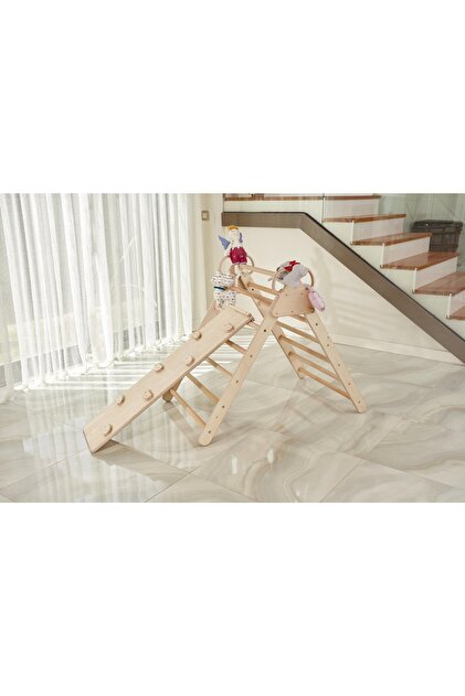 Wooden Montessori Triangle | Wooden Large Size Triangle and Ramp | Montessori Educational Climbing Play Set
