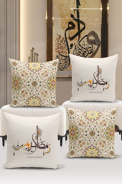 Ramadan Series Double-Sided Digital Printed 4-Piece Cushion Cover Set (Ramadan Cushion Cover Set)