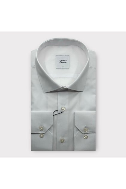 Men's Slim Fit Tericoton White Shirt 2100B