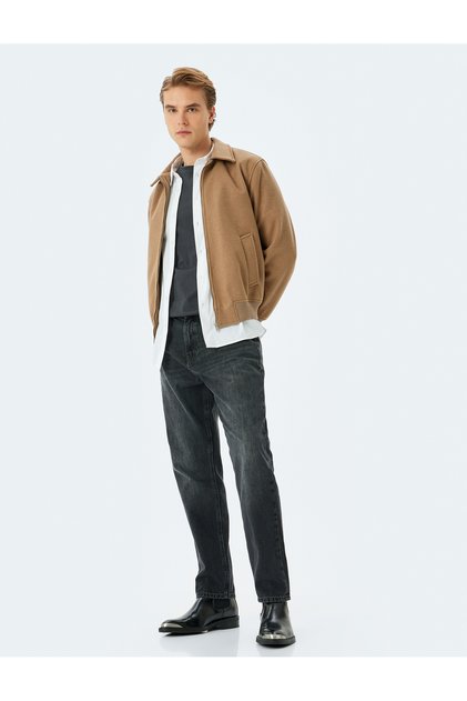 بنطال جينز قطني بخصر عادي 90's Straight Fit - جينز كوربان
