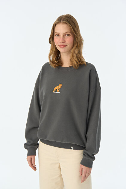 WWF Market Aslan Super Soft Oversize Sweatshirt Antrasit