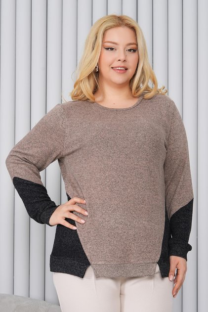 Plus Size Color Transition Soft Sweater