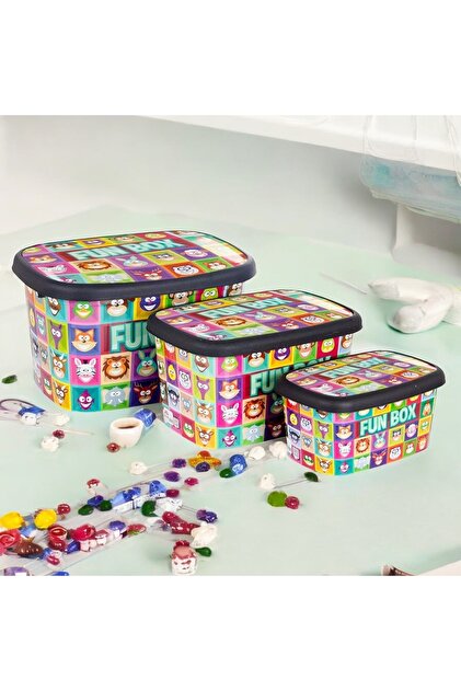 biedda 50-25-12.5 Litre 3 lü Set Fun Box Plastik Çok Amaçlı