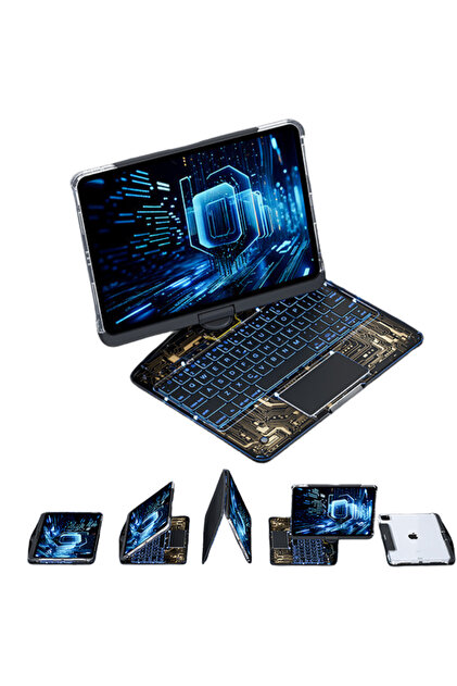 TOKQI İpad Air 13 Inç M3 2025 Uyumlu Manyetik Işıklı Magic Keybord