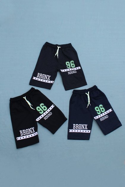 3-Piece Boy's Wide Leg Capri with Phosphor Color Detail
