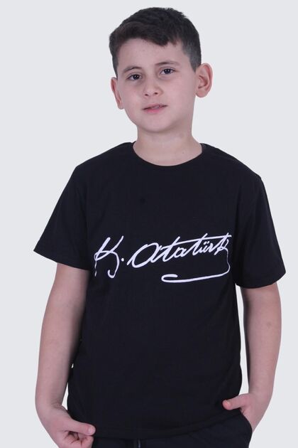 Copy - Crescent and Star Printed Atatürk Signed Unisexs T-shirt