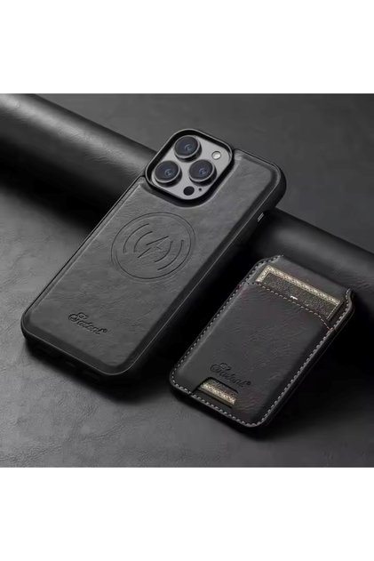 Iphone 15 Plus (6.7 inç) Uyumlu Stant Olabilen Cüzdanlı Deri Magsafe Kılıf