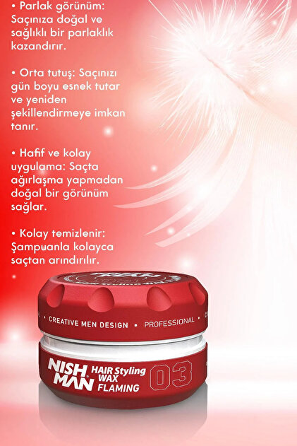 NISHMAN Saç Şekillendirici Wax 03 - Parlak Ve Güçlü Tutuş - Fiyatı