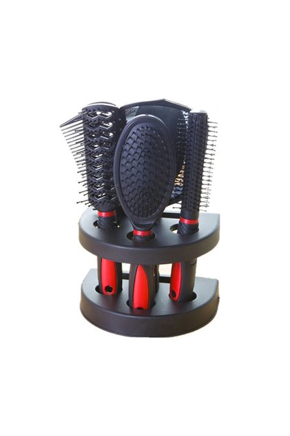 Mirror Hair Brush with Holder 5-Piece Air Cushion Comb Brush Set Women Men Comb Cosmetic Set