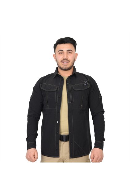 Wolftrap 2 Pocket Parachute Fabric Comfortable Fit Black Tactical Shirt