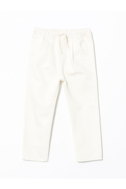 Gabardine Boy's Trousers with Elastic Waist