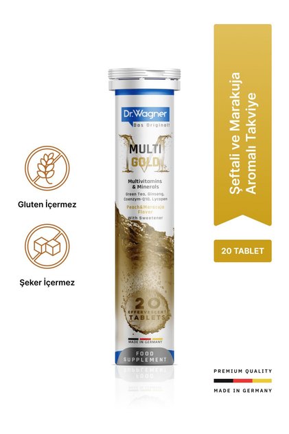 Multi-Gold, Daily Vitamin + Energy - 20 Effervescent Tablets