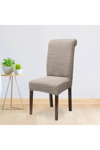 Elastic Jakar Flexible Chair Cover Plain Pattern Chair Cover (Single)