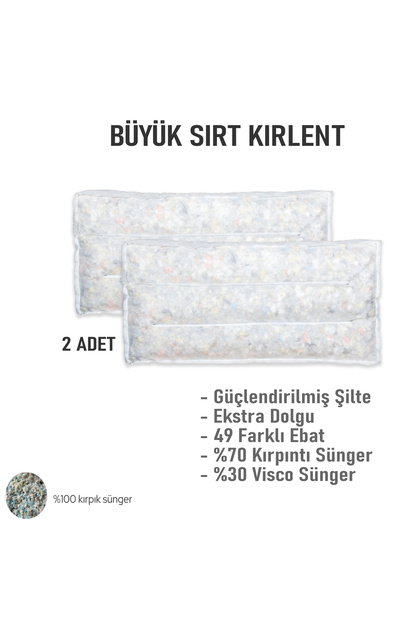 BÜYÜK SIRT KIRLENT İÇ DOLGU 2 ADET - 49 FARKLI EBAT - KOLTUK SIRT KIRLENTİ KUTU MODEL