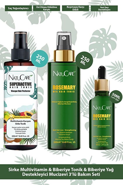 Multivitamin & Rosemary Hair Care Tonic Set; Anti-Hair Loss, Fast Growth Effect, Strengthening Set