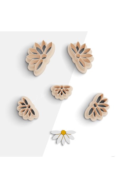 Half Daisy Shaped Polymer Clay Mold, Earring Mold, Jewelry Mold, Cake Molds, No:1074