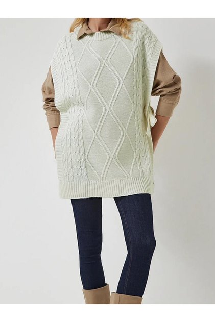 Women's Sweater with Side Tie Knitting Detail 75cm
