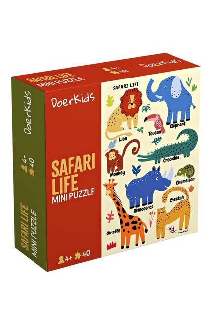 超希少‼️ WILD DOGS 国内盤‼️ DoerKids Safari Vahşi Hayvanlar Mini Puzzle | 3-7 Yaş - 40 Parça