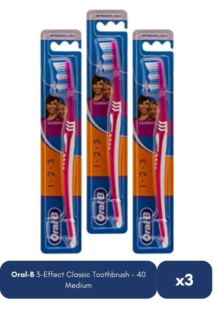 Manual Toothbrush | 3-Effect Classic | Medium | 3 pcs