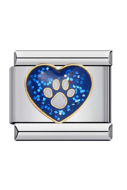 Heart Dog Paw Italian Bracelet Charm